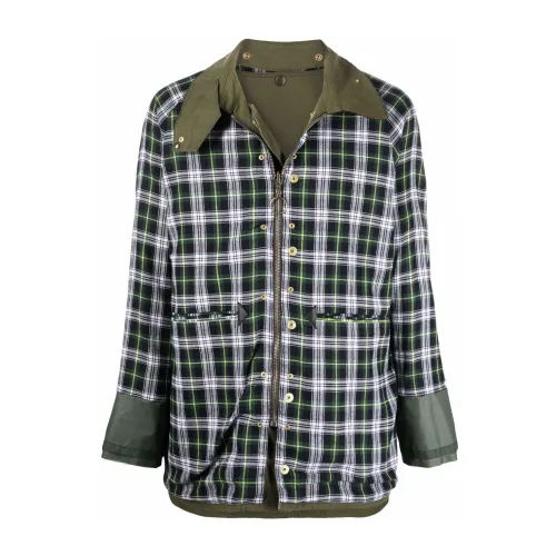 Maison Margiela , Olive Green Reversible Waxed Jacket ,Green male, Sizes: