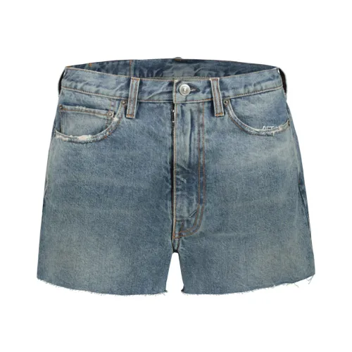 Maison Margiela , Raw Cut Denim Shorts ,Blue female, Sizes: