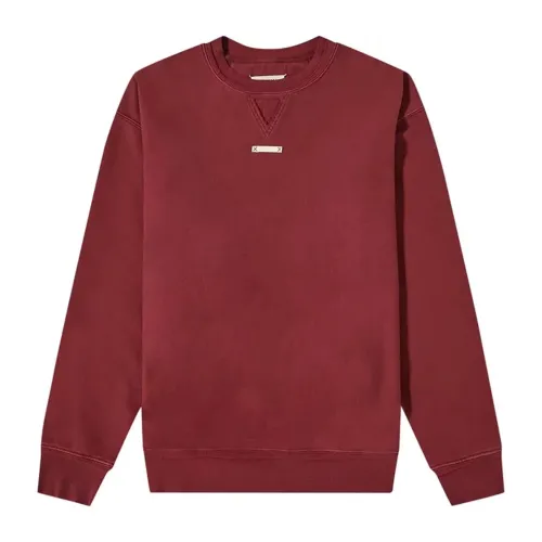 Maison Margiela , Red Cotton Sweatshirt with Long Sleeves ,Red male, Sizes: