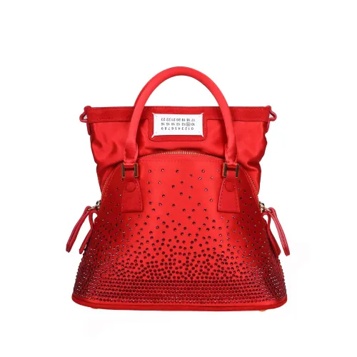 Maison Margiela , Satin Handbag with Applied Crystals ,Red female, Sizes: ONE SIZE