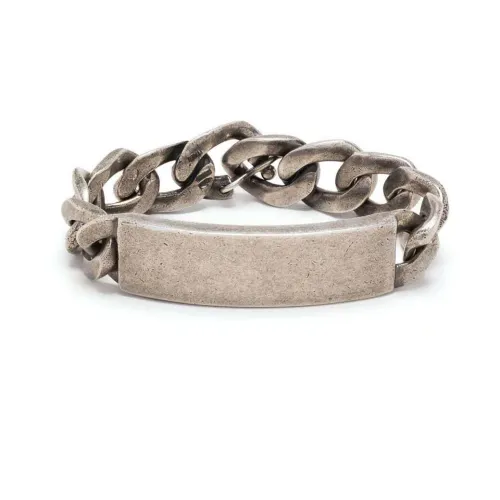 Maison Margiela , Silver Curb Chain Bracelet ,Gray male, Sizes: S, M