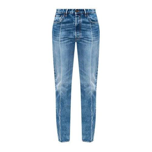 Maison Margiela , Slim-Fit Stonewashed Cotton Denim Jeans ,Blue female, Sizes: