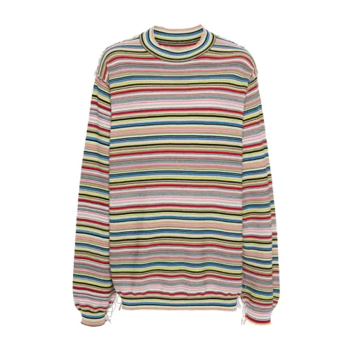 Maison Margiela , Striped Knitted Sweater ,Multicolor male, Sizes: