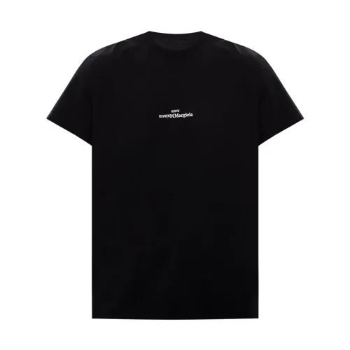 Maison Margiela , T-shirt with logo ,Black male, Sizes: