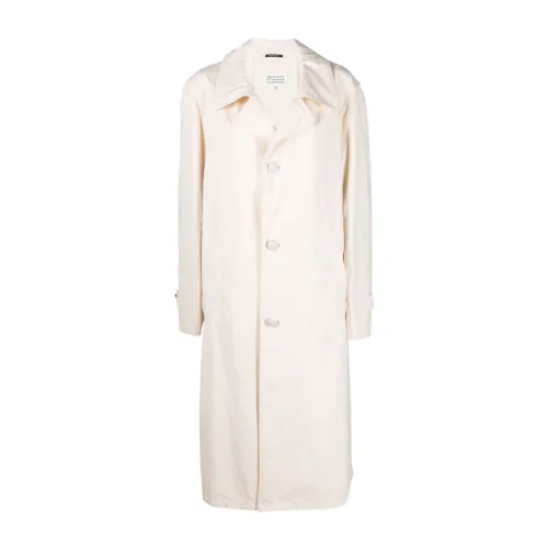 Maison Margiela , White Cotton Jacket with Single Button ,White female, Sizes: