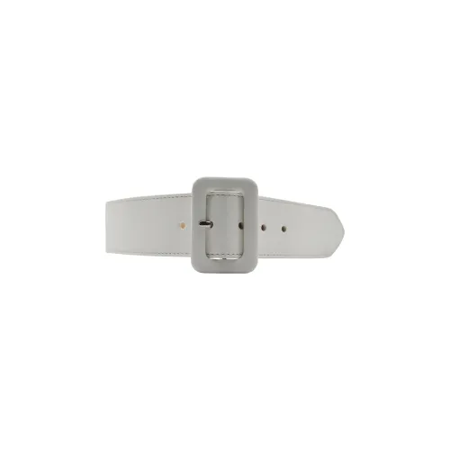 Maison Margiela , White Leather Belt with CoveBuckle ,White female, Sizes: