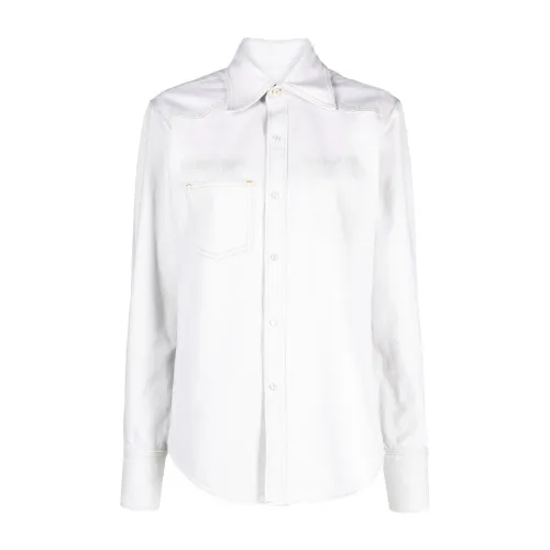 Maison Margiela , White Selvedge Denim Shirt ,White male, Sizes: