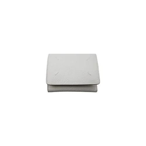 Maison Margiela , White Tri-Fold Leather Wallet - Stylish and Functional ,White female, Sizes: ONE SIZE