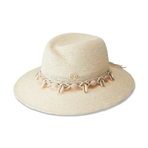 Maison Michel , Beige Cowrie Shell Straw Hat ,Beige female, Sizes: