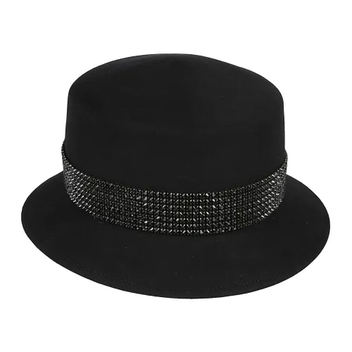 Maison Michel , Black Spike-Stud Fedora Hat ,Black female, Sizes:
