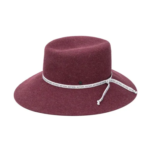 Maison Michel , Elegant and Sophisticated Burgundy Felt Hat ,Red female, Sizes:
