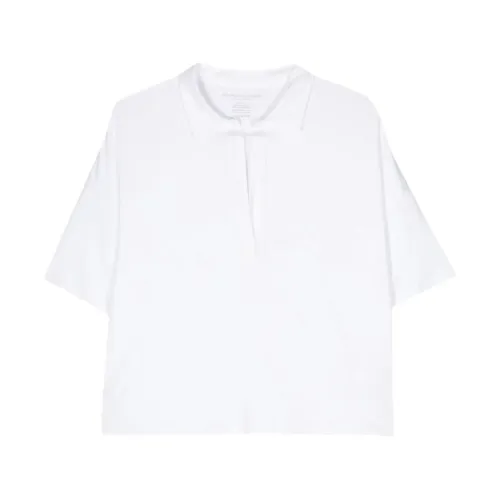 Majestic Filatures , White Short Sleeve Polo Shirt ,White female, Sizes: