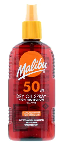 Malibu Sun SPF 50 Non-Greasy Dry Oil Spray for Tanning