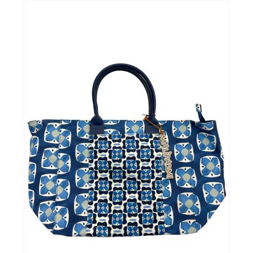 Maliparmi , Geometric Shopping Bag ,Blue female, Sizes: ONE SIZE