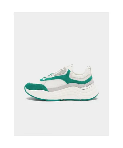 Mallet Womenss Cyrus Suede Running Trainers in Green Suede Fabric