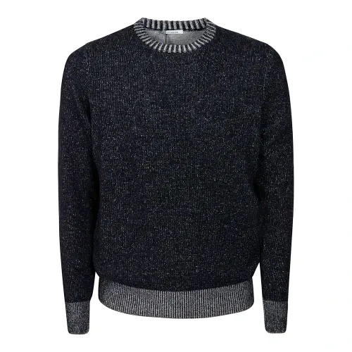 Malo , Cashmere Crew Neck Sweater ,Black male, Sizes: