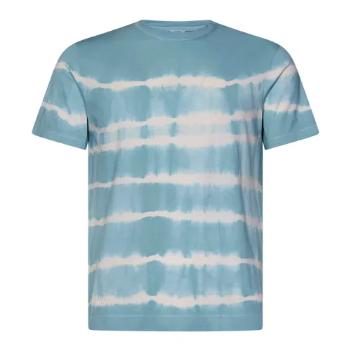 Malo , Striped Tie Dye T-shirts and Polos ,Blue male, Sizes:
