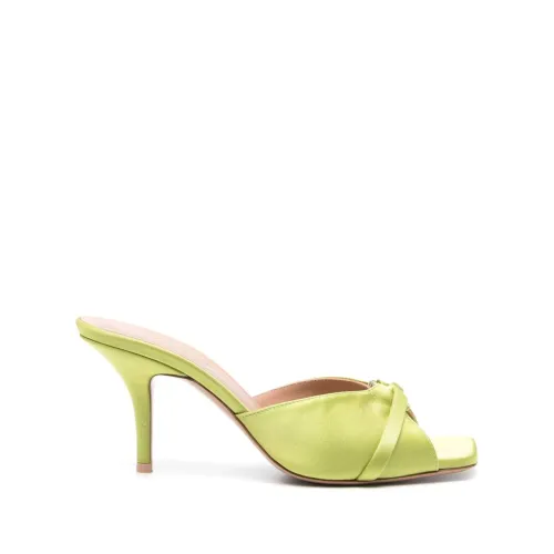 Malone Souliers , Green Satin Sandals with Crystal Embellishment ,Green female, Sizes: