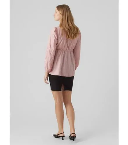 Mamalicious Maternity Pink Puff Sleeve Wrap Top New Look