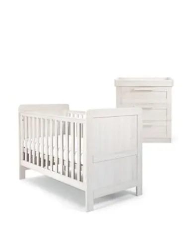 Mamas & Papas Atlas 2 Piece Cotbed Set with Dresser - White, White