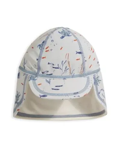 Mamas & Papas Kids Sea Print Swim Hat (0-3 Yrs) - 18-24 - Blue, Blue