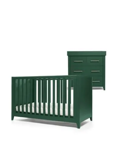 Mamas & Papas Melfi 2 Piece Cotbed Set with Dresser - Dark Green, Dark Green