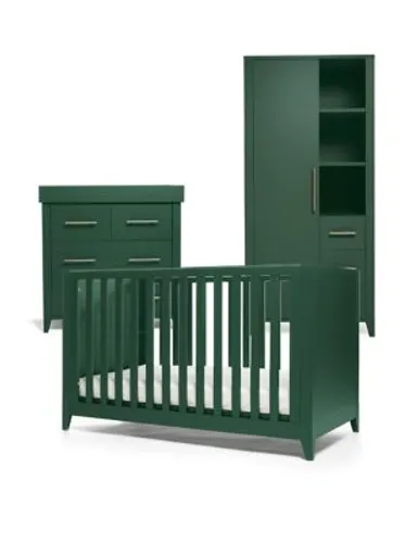 Mamas & Papas Melfi 3 Piece Cotbed Range with Dresser and Wardrobe - Dark Green, Dark Green