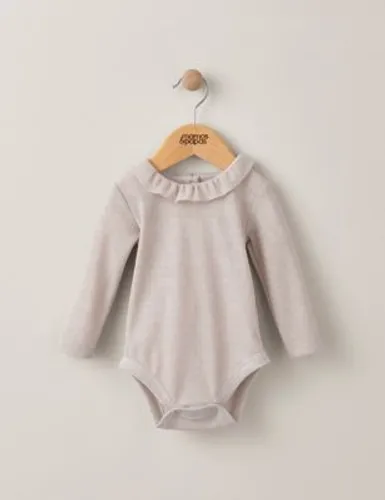 Mamas & Papas Newborn Girls Glitter Frill Bodysuit (0-3 Yrs) - 9-12M - Pink, Pink
