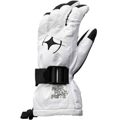 Manbi Kids Epic Ski Gloves: White/Black: 13-14 Years Size: 13-14 Years