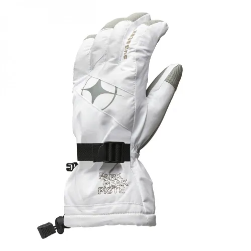 Manbi Kids Epic Ski Gloves: White/Grey: 9-10 Years Size: 9-10 Years, C