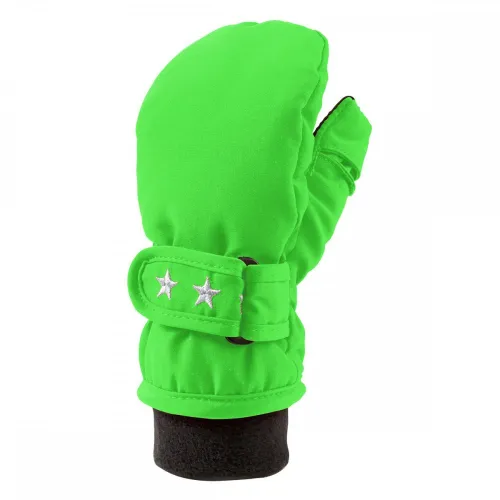 Manbi Snowpaw Kids Mitten: Neon Green: 11-12 Years Size: 11-12 Years, 