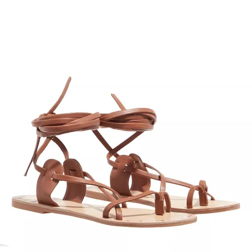 Manebi Espadrilles - tie-up leather sandals - brown - Espadrilles for ladies