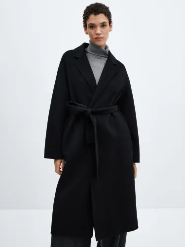 Mango Batin Wool Blend Coat, Black - Black - Female