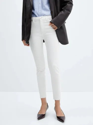 Mango Isa Skinny Cropped Jeans - White - Female