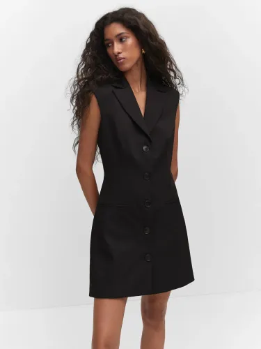 Mango Jeane Sleeveless Blazer Mini Dress, Black - Black - Female