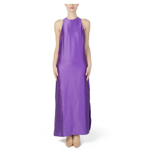 Mango , Long Dress for Women - Autumn/Winter Collection ,Purple female, Sizes:
