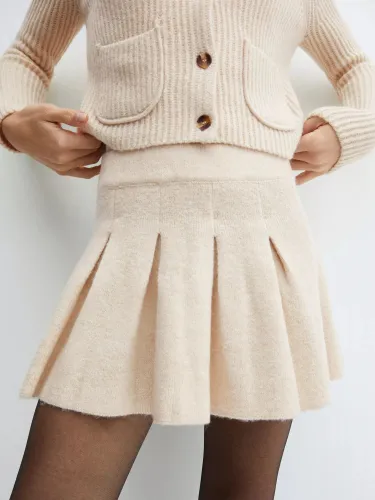 Mango Marisas Wool Blend Skirt, Light Pastel Brown - Light Pastel Brown - Female