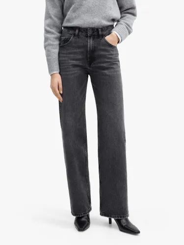 Mango Miami Straight Leg Jeans - Open Grey - Female