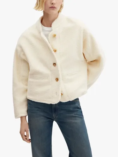 Mango Nora Faux Shearling Jacket, Cream - Cream - Female
