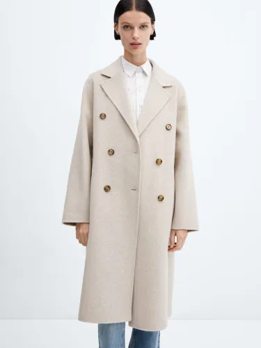 Mango Picarol Wool Blend Coat, Light Grey - Light Grey - Female