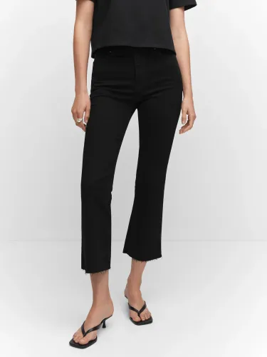 Mango Sienne Cropped Flared Jeans, Open Grey - Open Grey - Female