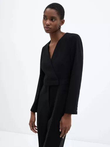 Mango Taitai Wrap Jumpsuit, Black - Black - Female