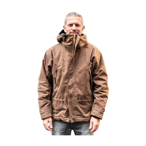 Manifattura Ceccarelli , Dark Tan Mountain Jacket with Brown Lining ,Brown male, Sizes: