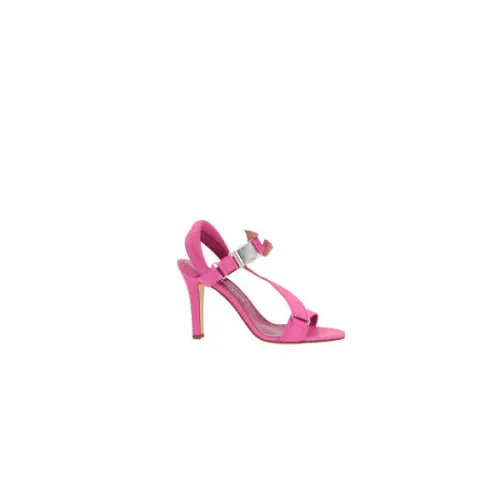 Manolo Blahnik , Pink Almond Toe Sandals ,Pink female, Sizes: