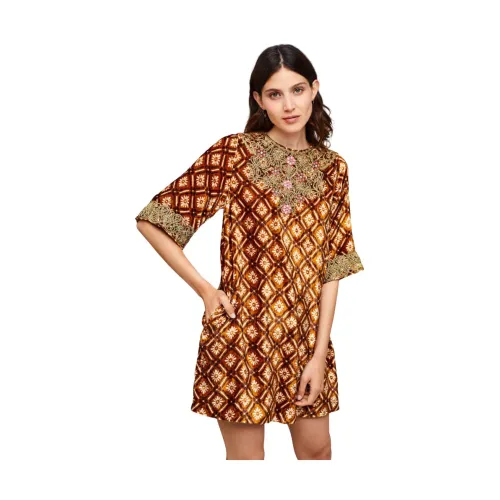 Manoush , Short Dresses ,Brown female, Sizes: