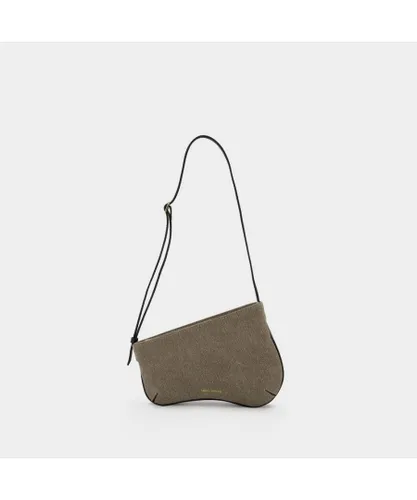 Manu Atelier Womens Mini Curve Hobo Bag - - Grey/Black - Denim Canvas (archived) - One Size