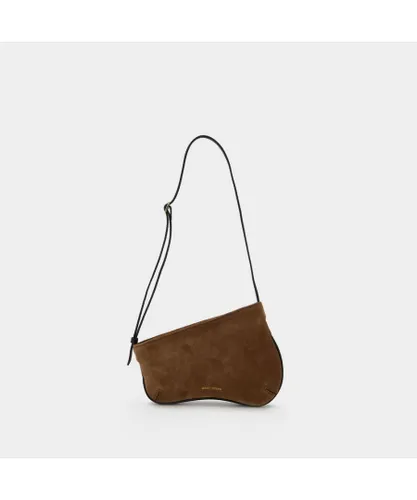 Manu Atelier Womens Mini Curve Hobo Bag - - Mocha/Black - Leather - Brown - One Size