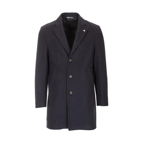 Manuel Ritz , Long Fleece Coat ,Blue male, Sizes: