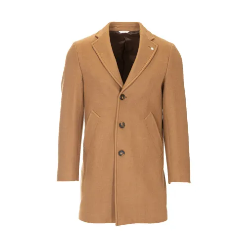 Manuel Ritz , Long Fleece Coat ,Brown male, Sizes: