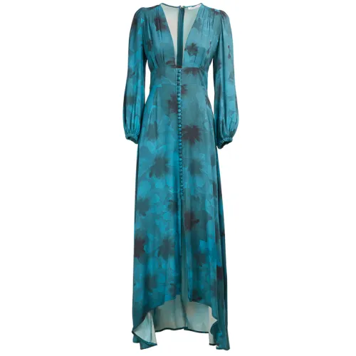 Mar De Margaritas , Blue Dress with Wide Long Sleeve ,Blue female, Sizes: